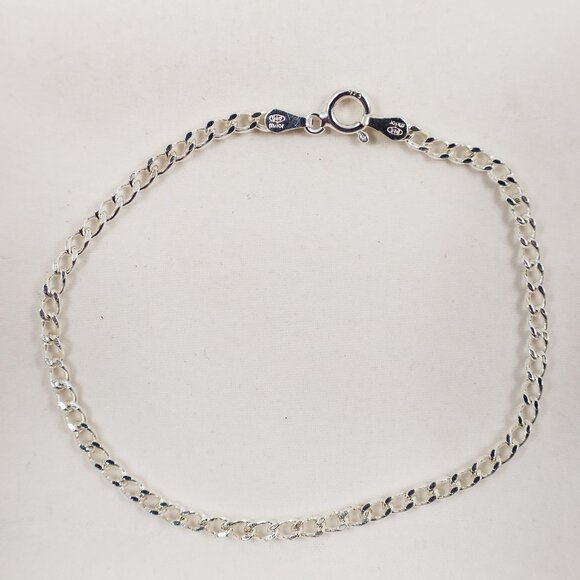 VTG 925 Sterling Silver Bracelet 7in Curb Chain 3mm Milor Italy 3.2g - Picture 3 of 11